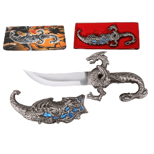 10" Fantasy Dragon Dagger Blue Fitting Simple Product All Knives Fantasy Edge 9