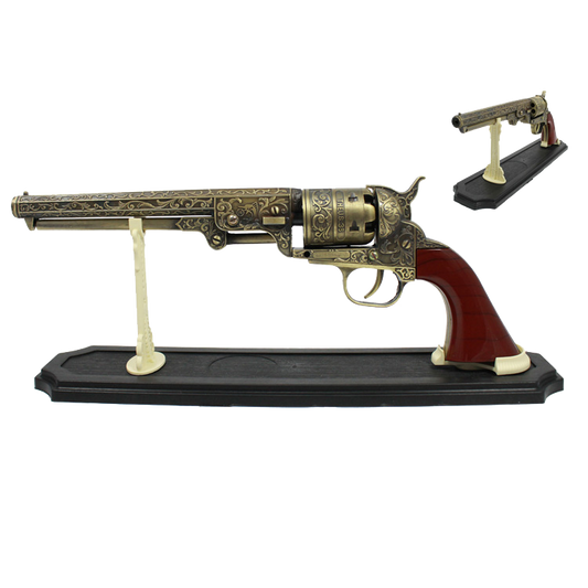 13 1/2" Decorative Replica Antique Prop Revolver Gun w/ Display Stand Display Gun All Products PacificSolution 45