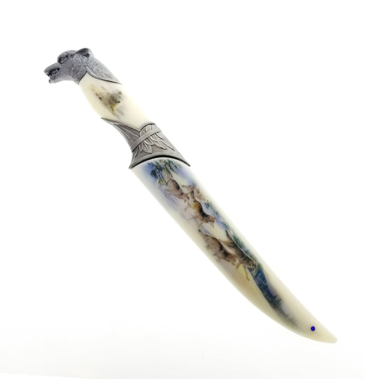 13 1/2" Fantasy dagger with white scabbard Dagger All Knives PacificSolution 7