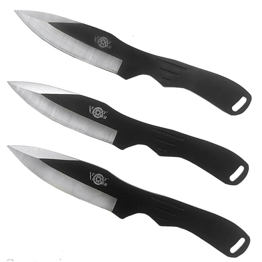 Target Master 3 Pcs Throwing Knife Set 8" Overall Length W/ Nylon Sheath