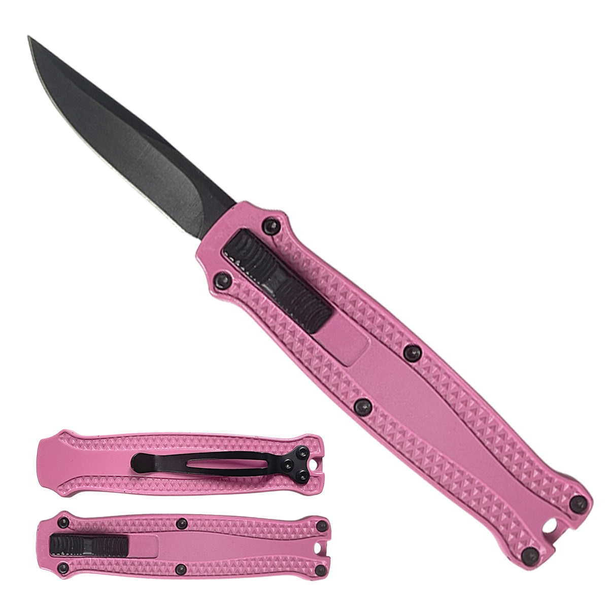 Mini OTF Knife with Pink Design