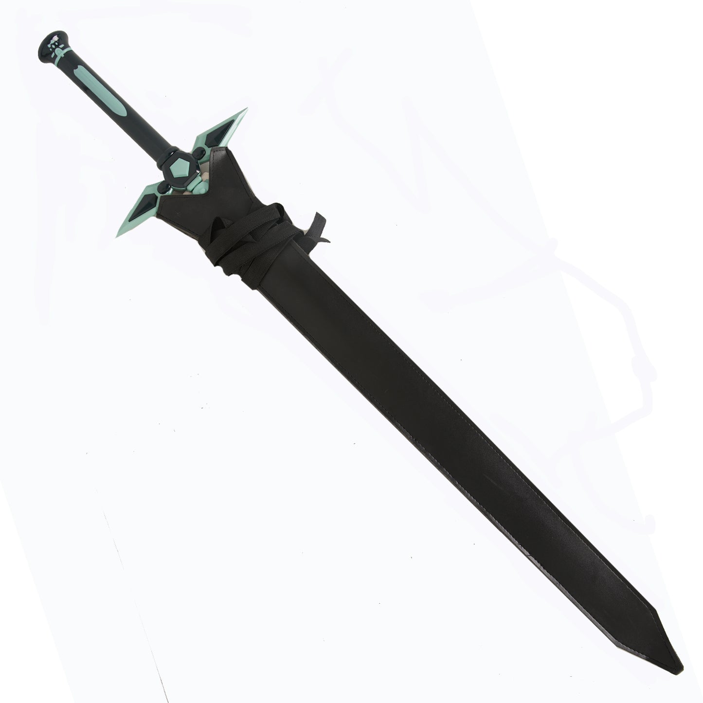 40" Anime Green Long Sword w/ Faux Leather Sheath