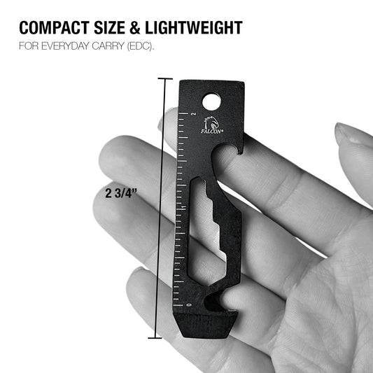 Falcon Black Multi-Tool - 2.7" 8-in-1 Multi-Tool Keychain