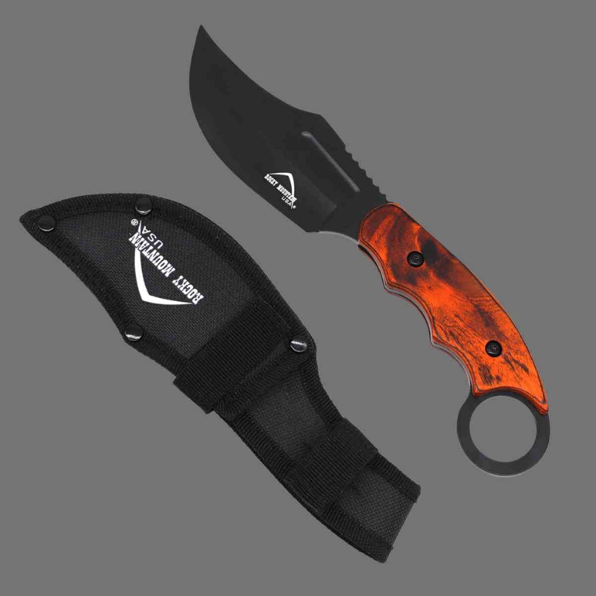 4 1/2" Black Blade / Orange Handle