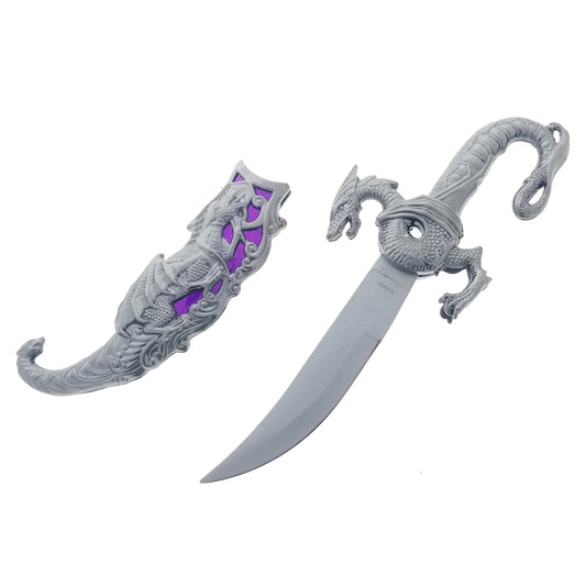 15" Blade Fantasy Dragon Dagger Purple Fitting