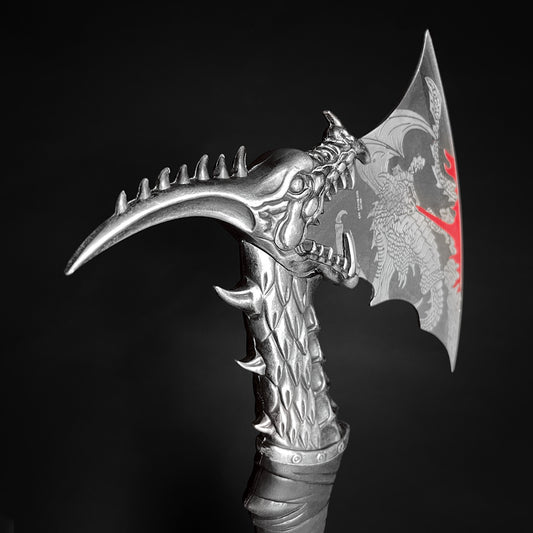 14" Stainless Steel Fire Dragon Axe with stand