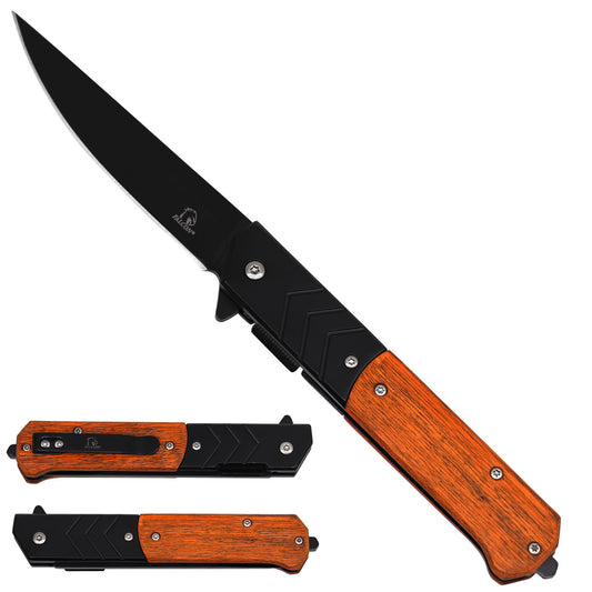 Falcon Spring Assisted Pocket Knife with Colla Wood Handle