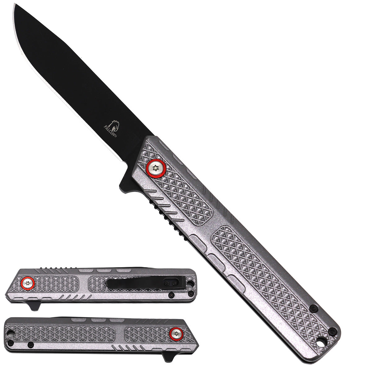Falcon Gray Spring Assisted Pocket Knife
