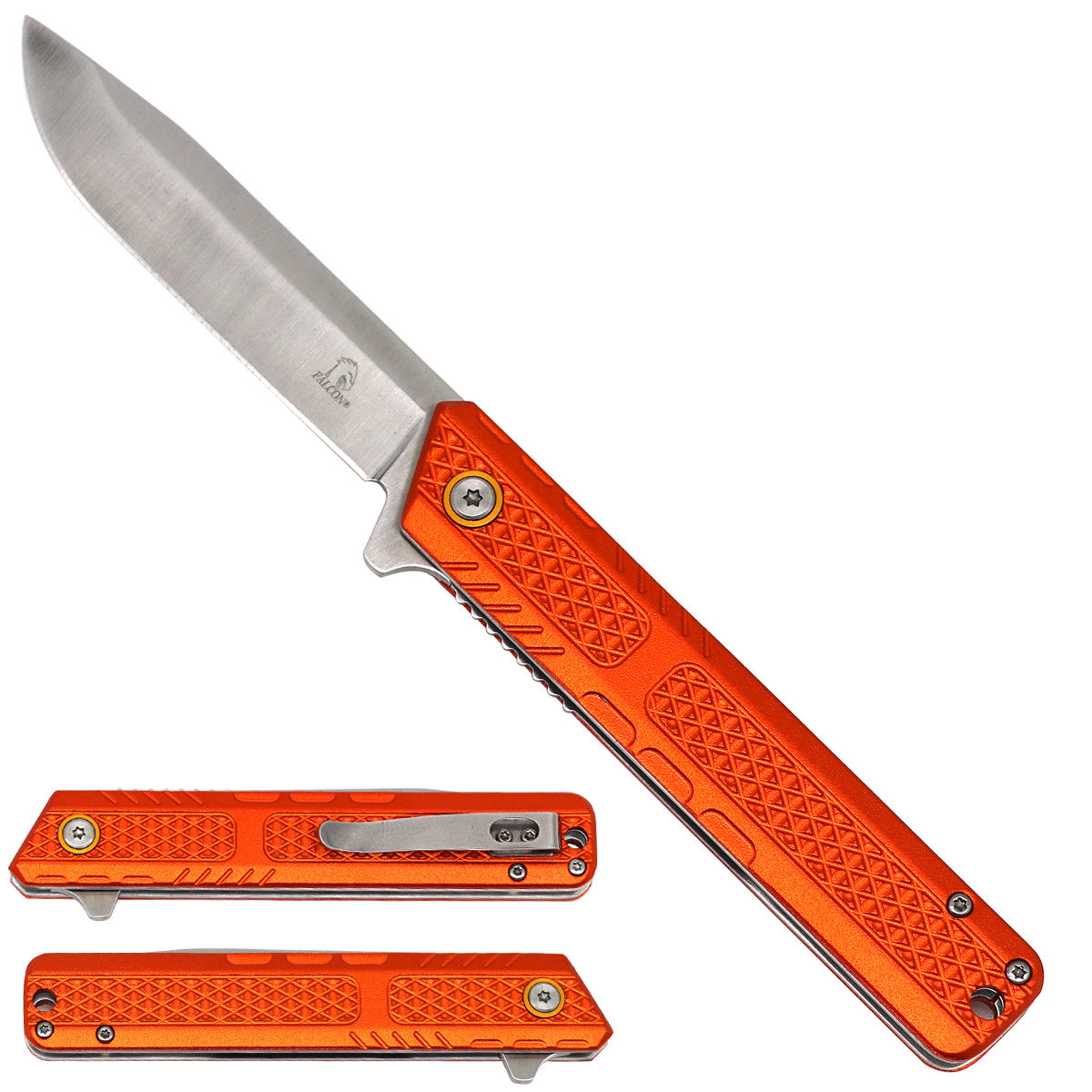 Falcon Orange Spring Assisted Pocket Knife