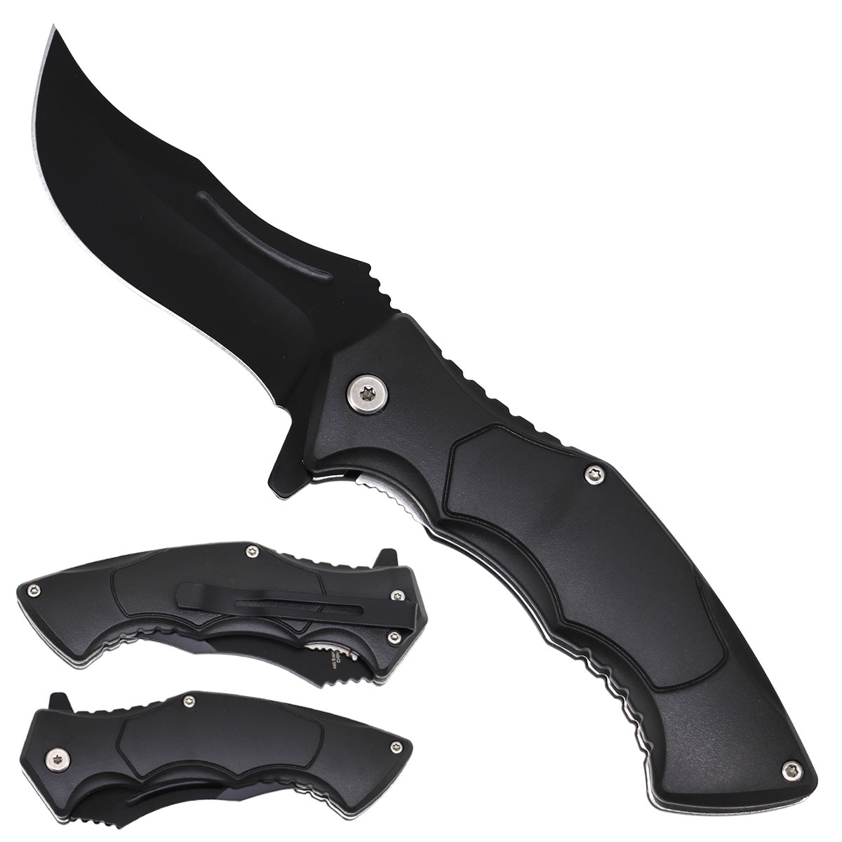 Spring Assisted Black Pocket Knife