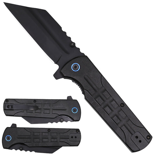 Spring Assisted Pocket Knife Textured Handle