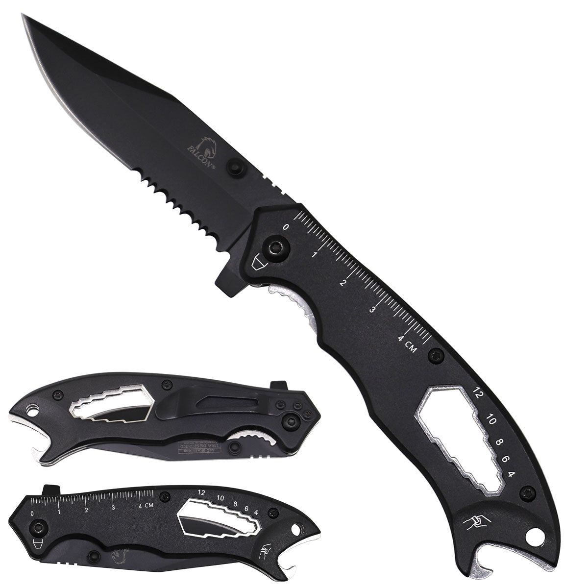Falcon Black Multi-Tool Pocket Knife
