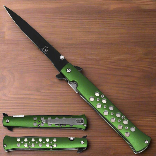 Falcon Green Stiletto Spring Assisted Pocket Knife