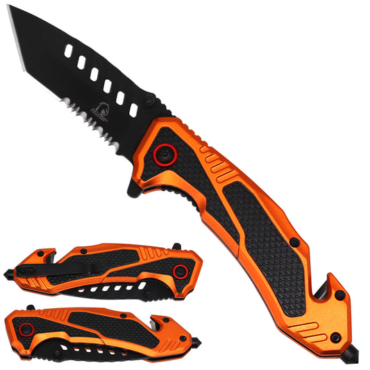 Spring-Assisted Aluminum Handle Knife with 3.25-Inch Blade – KS2169OR
