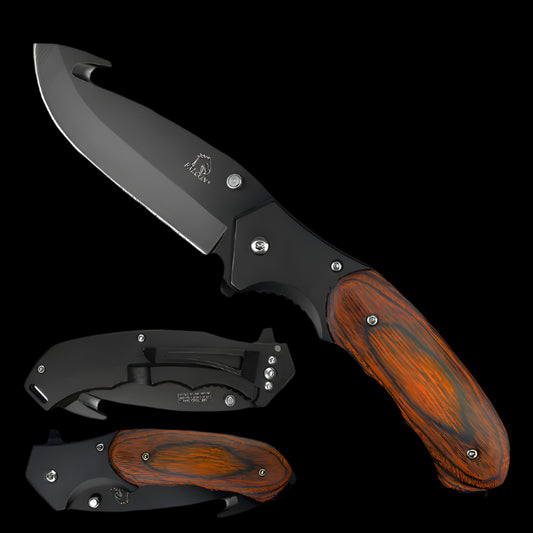 3" Black Blade / Wood Handle / Assisted Knife