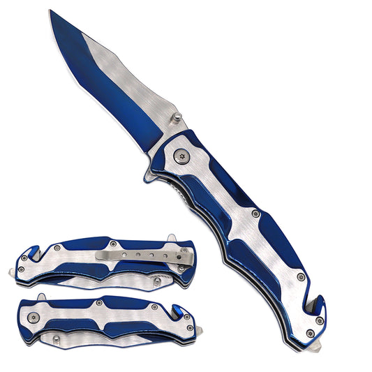 Wholesale Falcon Knives - Silver & Blue Pocket Knife | PS