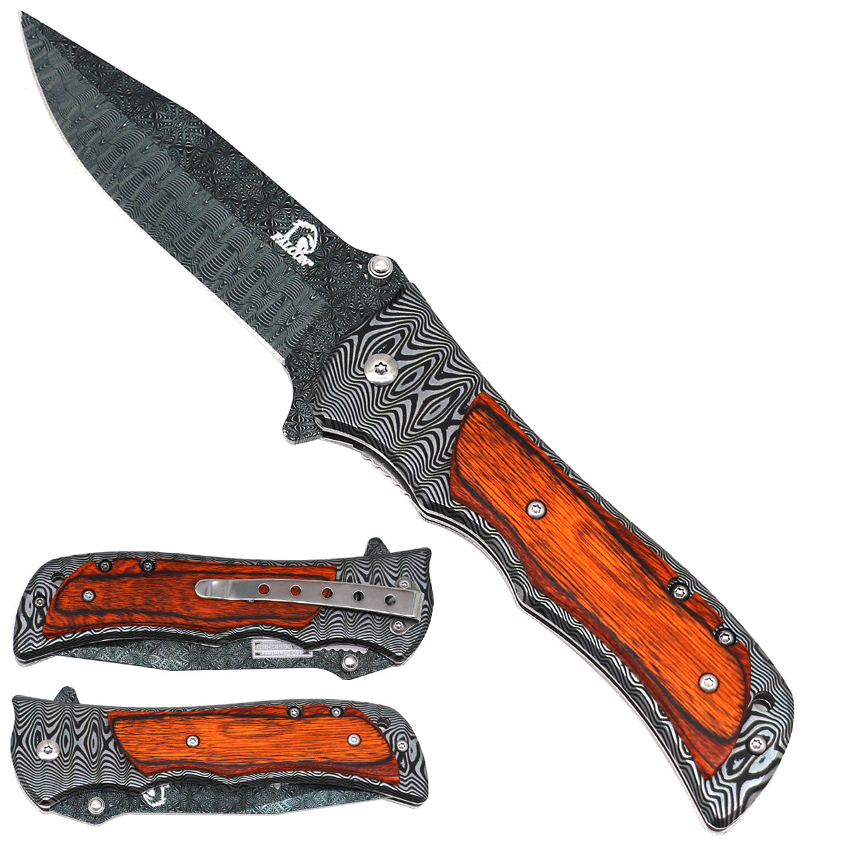3 3/4" Blade Mosaic Pattern Assisted Knife