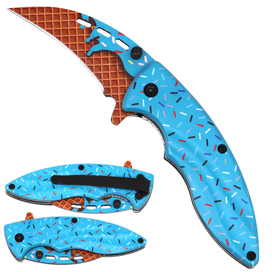 Ice Cream Spring Assisted Pocket Knives