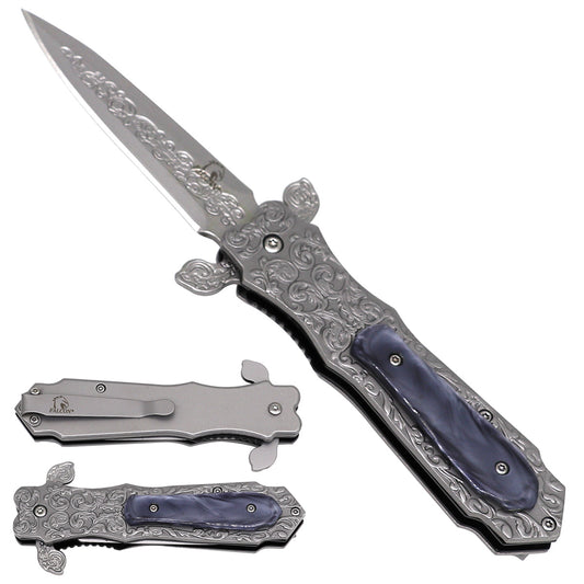 Folding Pocket Knife with 3mm Mirror-Gloss Blade & Steel Handle | KS4071CH