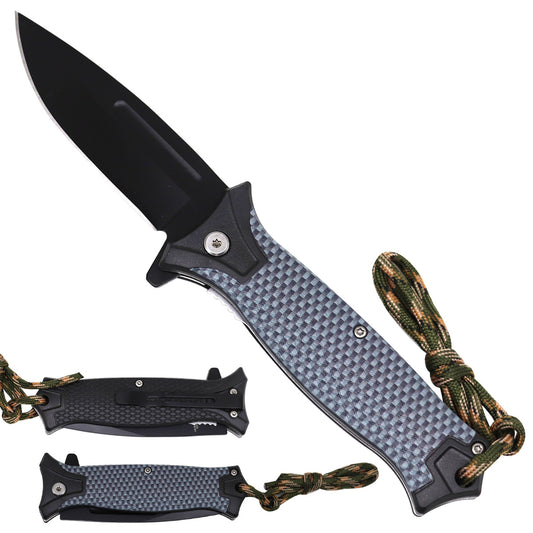 Carbon Fiber Handle Spring Assisted Pocket Knife