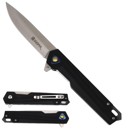 3MM grey titanium blade, 4.5" G10, Ball bearing system