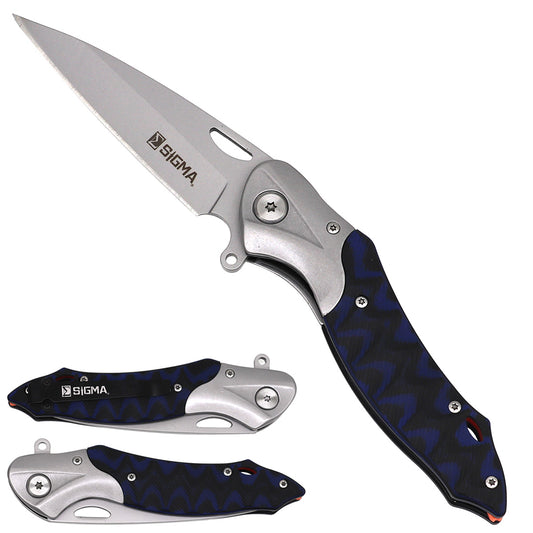 Sigma Curved Ball Bearing Pocket Knife - Inlaid Micarta