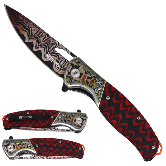 Sigma Ball-Bearing Flipper Knife with Micarta Handle – KSB413DMRM