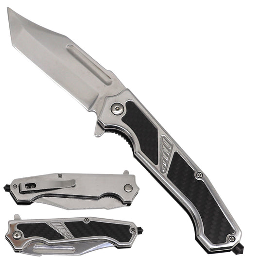 Sigma Ball Bearing Flipper Knife with Carbon-Fiber Inlay - Chrome