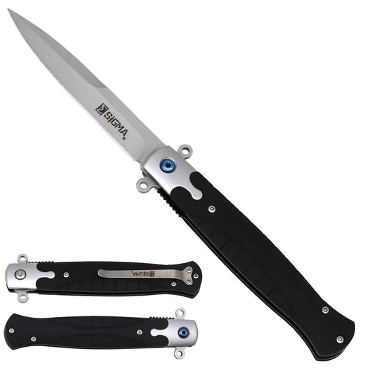 Sigma Ball Bearing Flipper Knife - Black Micarta Handle