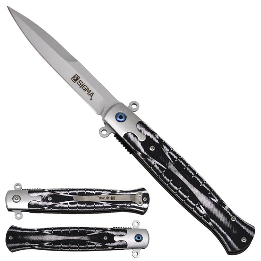 Sigma Ball Bearing Flipper Knife - Black & White Micarta Handle