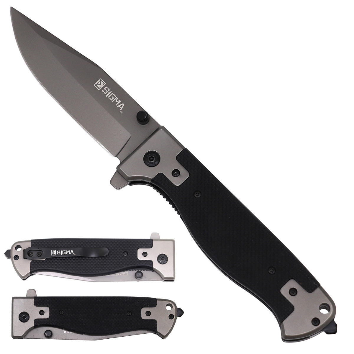 Sigma Ball Bearing Flipper Knife - Black Handle