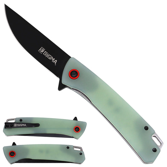 Sigma Green Carbon Fiber Ball Bearing Flipper Knife