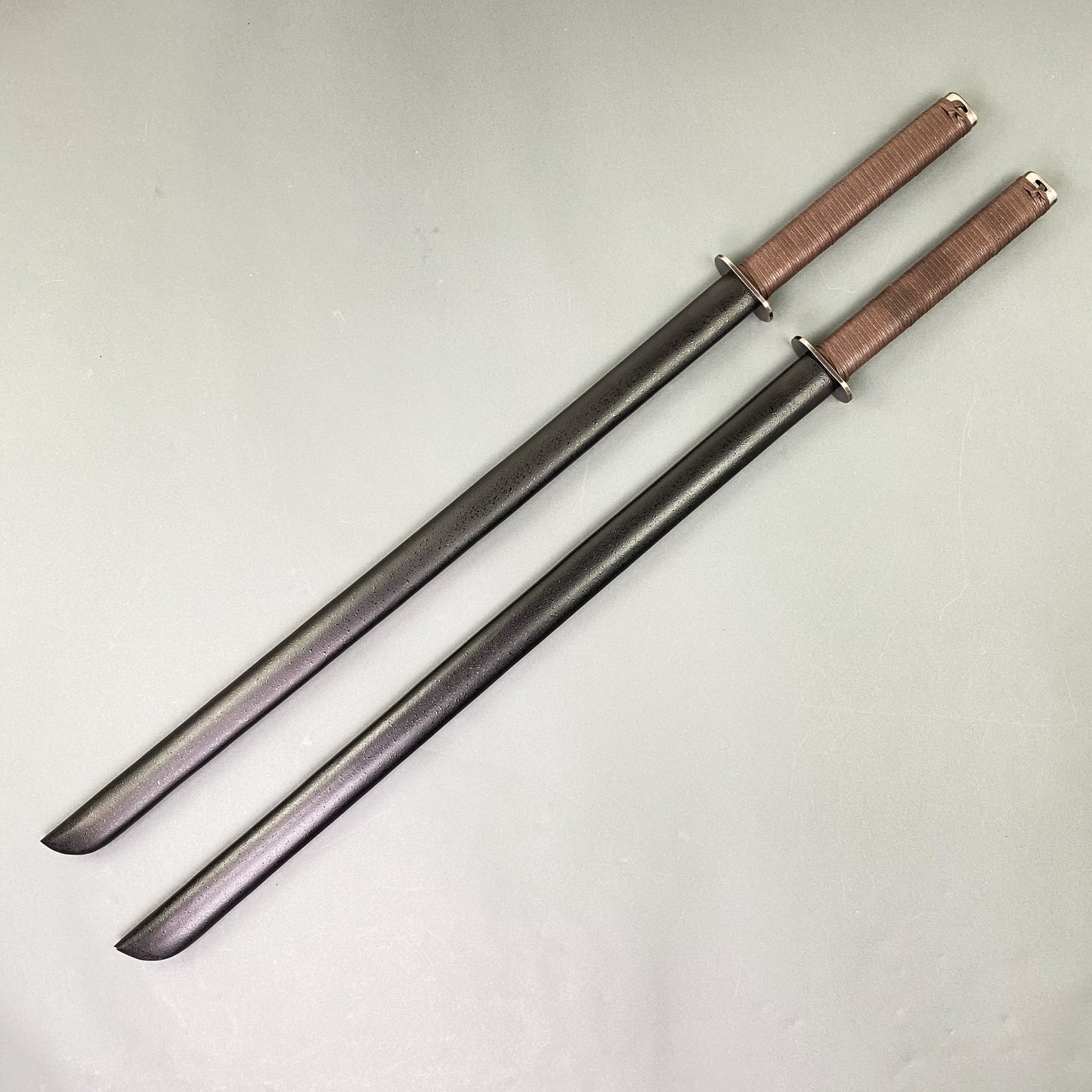 39 1/4" 2 PCS Ninja Swords w/ leather frog