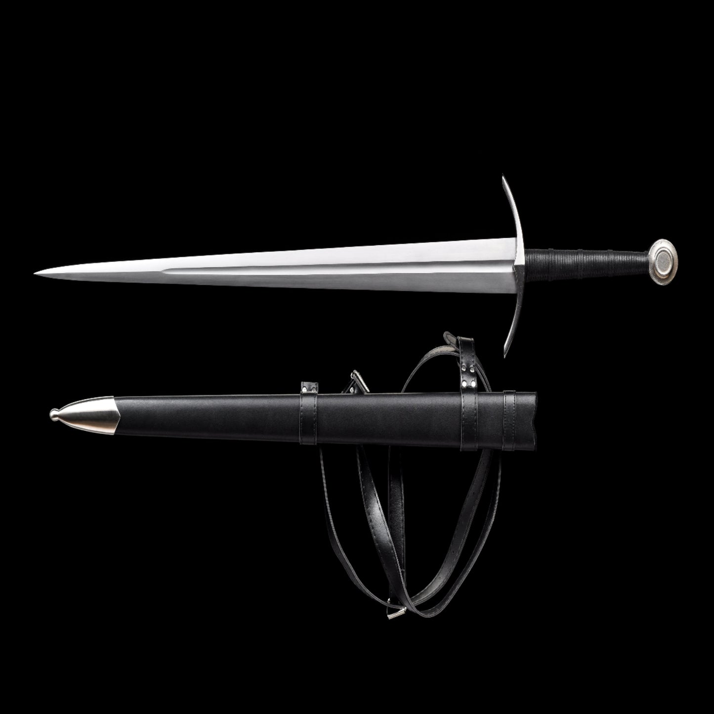 Hand Forged Medieval Sword w/ Leather Strips
