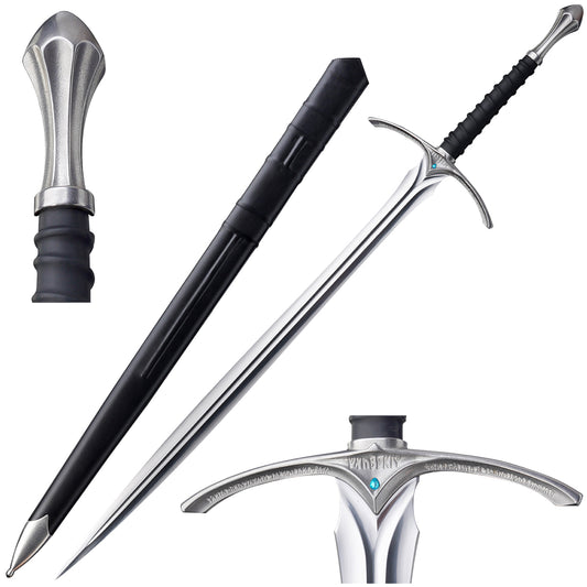 50.4-inch handmade 1060 high-carbon steel medieval sword, Knights Collection Elite Series, SKU SSM144BK
