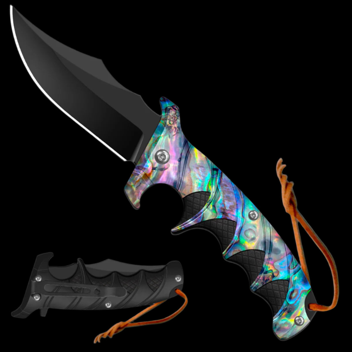 Wholesale EDC Knives - 3.55" Blade / Rainbow Handle / Spring Assisted