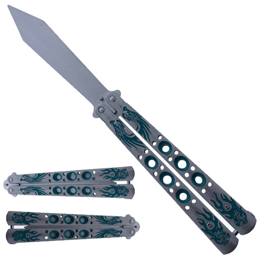 Wholesale Practice Butterfly Knives - Green Dragon Butterfly Trainer