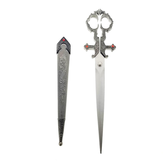 10 1/4" Silver Bodice Scissors Dagger