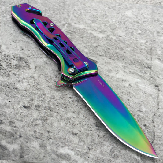 Falcon 6" Rainbow Pocket Knife