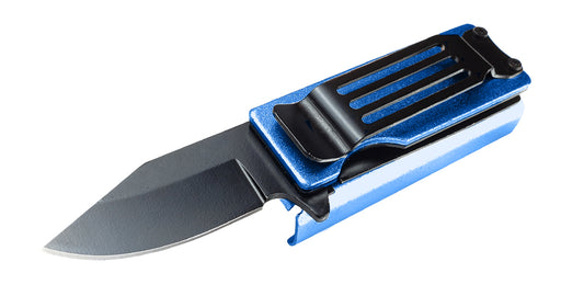 4 1/2" Blue Spring Assisted lighter Knife