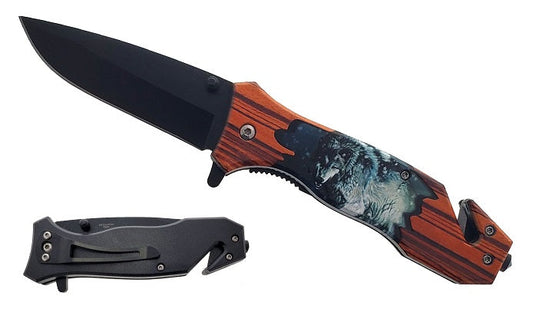 4" Black Blade Spring Assisted Knife