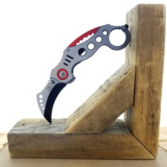 Wholesale Falcon Knives - Falcon Red 8" Spring Assisted Karambit Knife