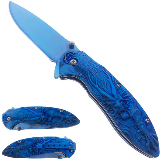 3" Blue Blade / Blue Dragon Handle / Assisted Knife