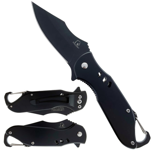 3" Black Blade Spring Assisted Knife, FALCON