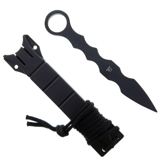 7 1/2" Overall. Black Coating Trainer. Black ABS Sheath