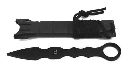 7 1/2" Overall. Black Coating Trainer. Black ABS Sheath