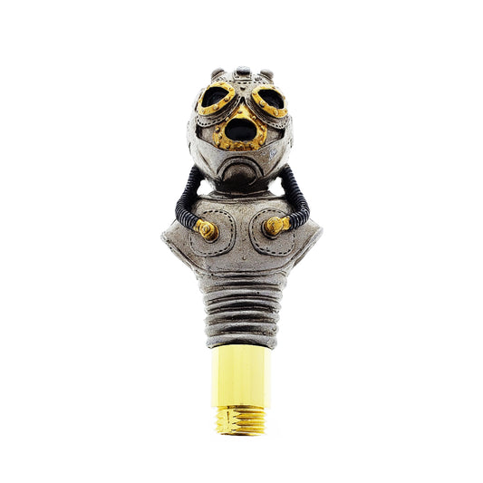 Steampunk Mask Walking Cane (Gold)