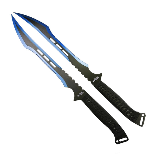 Tactical Master 27" Twin Tactical Machete Set (blue)
