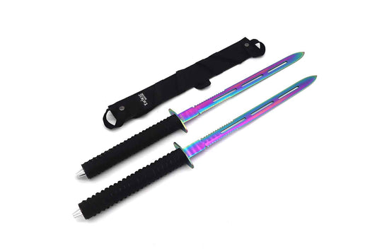 Tactical Master 25" Rainbow Twin Tactical swords (2 sword set)