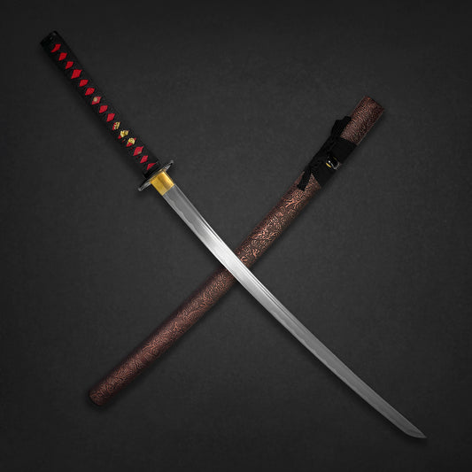 41" Hand Forged Samurai Sword w/Musha stand